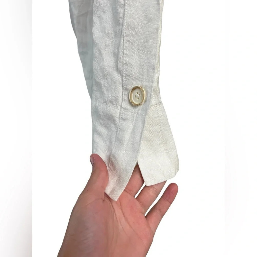 Linen white midi maxi skirt - Picture 6 of 7